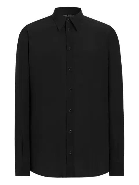 Dolce & Gabbana crêpe de chine martini shirt Black G5ML1TFU1UQ