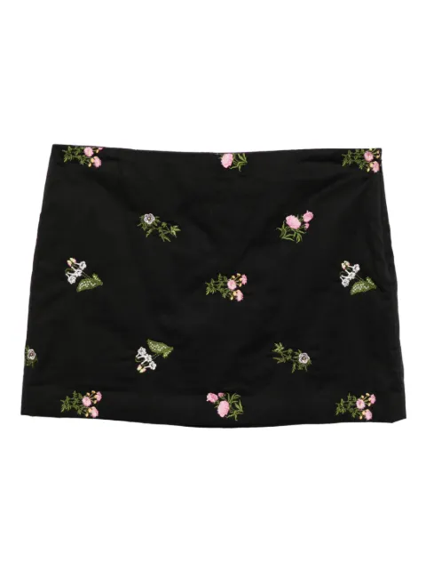 Cynthia Rowley floral-embroidered mini skirt Black 25F1SK14CO