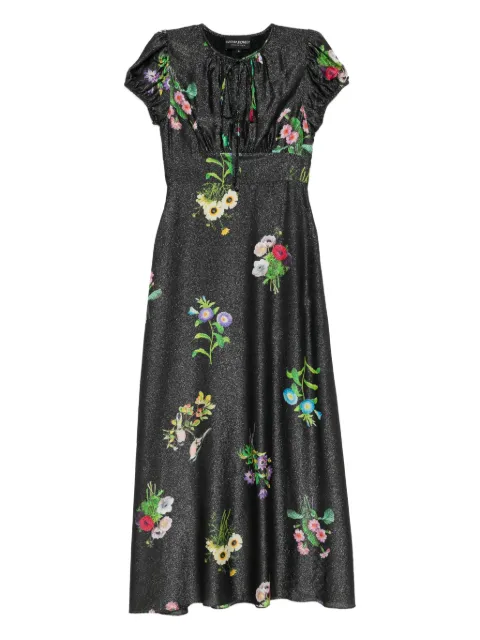 Cynthia Rowley floral-print lurex midi dress Black 25F1DR10PL