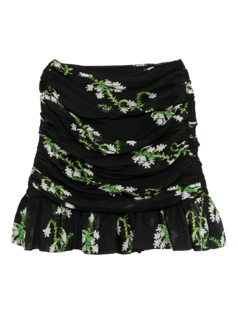 Cynthia Rowley floral-print silk mini skirt Black 25F1SK06SK
