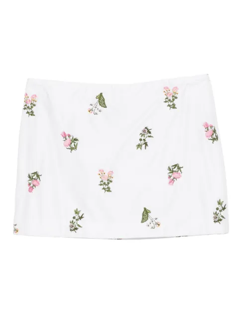 Cynthia Rowley floral-embroidered cotton mini skirt White 25F1SK14CO