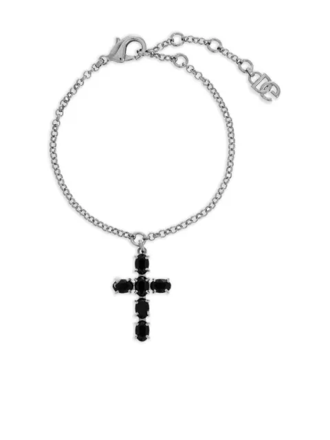 Dolce & Gabbana Cross-pendant fine-link bracelet Silver WBQ4S3W1111