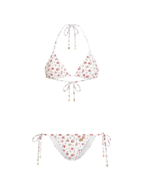 Dolce & Gabbana floral-print tie bikini White O8A02JON0D1