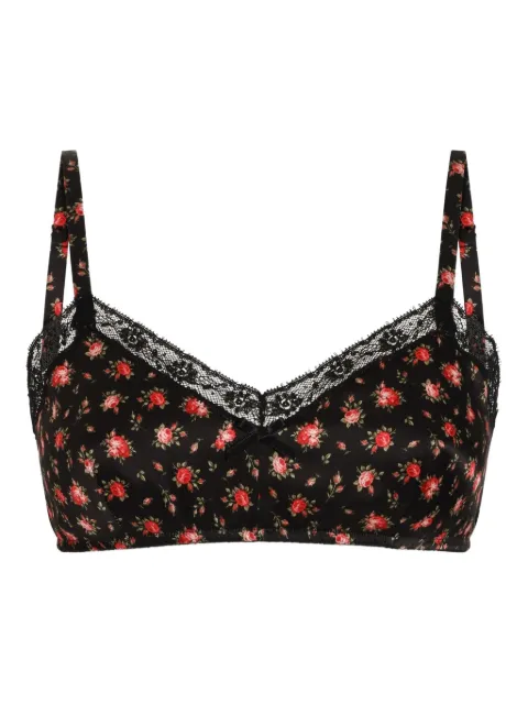 Dolce & Gabbana floral-print lace bra Black O1C81TON0CQ