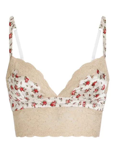 Dolce & Gabbana floral-print lace bra Neutrals O1C26TON0C6