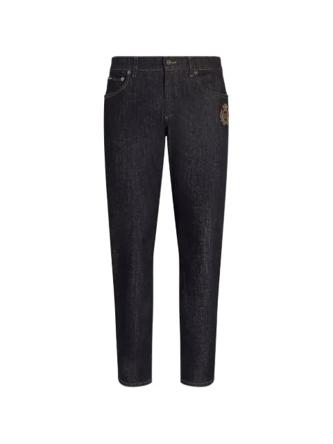 Dolce & Gabbana slim-fit stretch cotton jeans with patch Blue GY07CZG8PA4