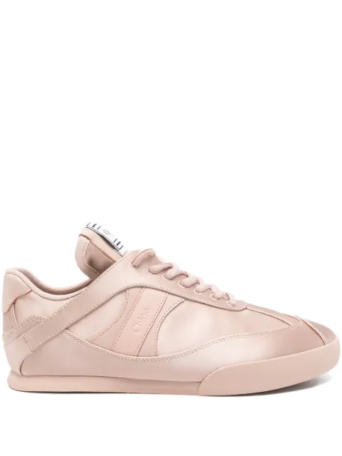 Chloé kick satin mid top trainers Neutrals CH26S07IVH6C6