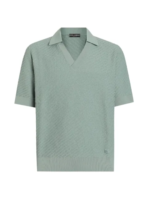 Dolce & Gabbana micro-dot stitch polo shirt Green GXZB7ZJBCI3