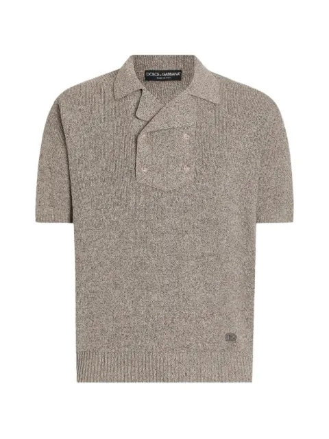 Dolce & Gabbana cotton and linen polo shirt Neutrals GXZB1ZJGMDW