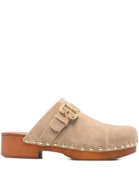 Chloé stud-embellished buckle-fastening clogs Neutrals CH26S12ZRY751