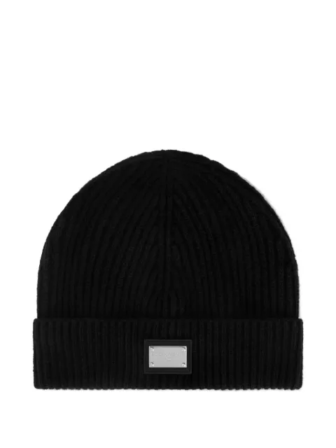Dolce & Gabbana cashmere and wool hat with branded tag Black GXK63TJGMGB