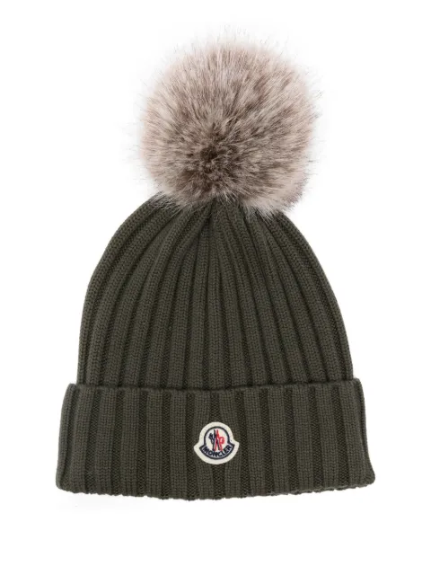 Moncler logo-patch beanie hat Green L20933B00039A9327