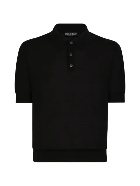 Dolce & Gabbana extra-fine cashmere polo shirt Black GX828TJBW1U
