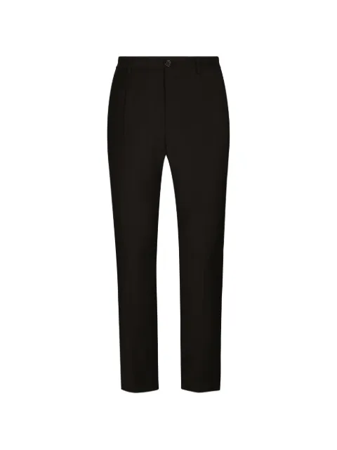 Dolce & Gabbana stretch cotton pants with DG embroidery Black GW13EZGK314