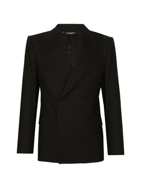 Dolce & Gabbana double-breasted stretch wool Sicilia-fit suit Black GKPRMTGK300