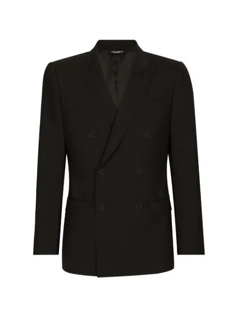 Dolce & Gabbana double-breasted stretch wool Martini-fit suit Black GK7SMTFUBFT