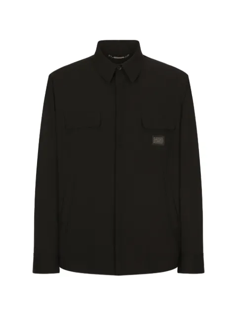 Dolce & Gabbana nylon shirt with logo tag Black G5KI7TGK316
