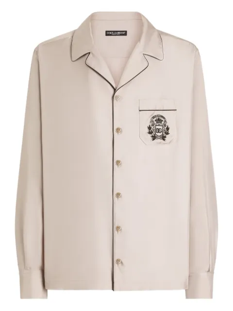 Dolce & Gabbana logo-embroidered pocket shirt Neutrals G5IF1ZGK252