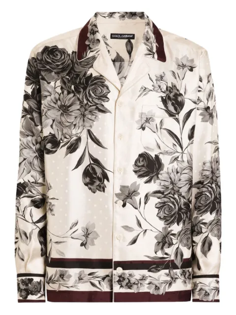 Dolce & Gabbana floral-print shirt Neutrals G5IF1THI10O