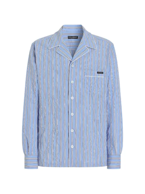 Dolce & Gabbana crinkled striped fabric Vanity shirt Blue G5IF1TFBMFS