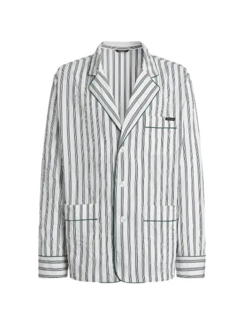 Dolce & Gabbana crinkled striped poplin vanity robe White G2WK2TFRMD9