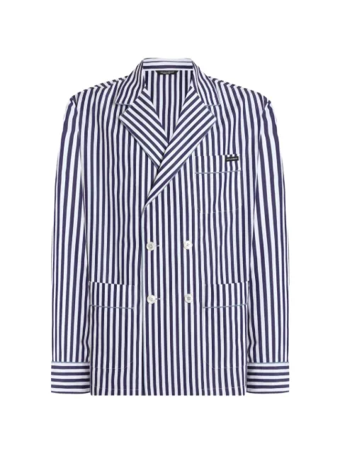 Dolce & Gabbana striped poplin Vanity robe Blue G2WH1TFR52G