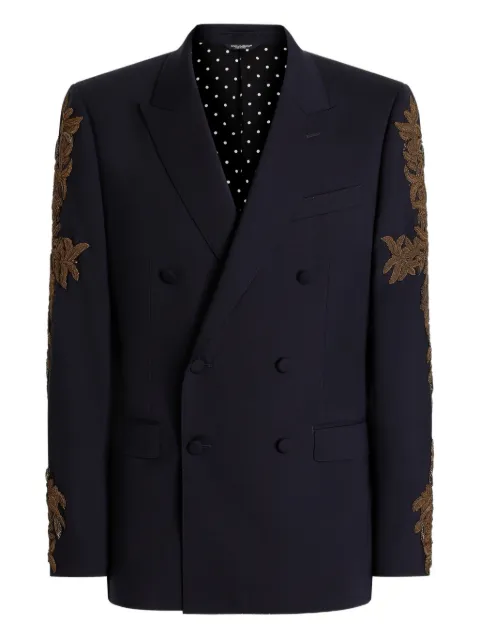 Dolce & Gabbana double-breasted new martini wool jacket Blue G2VZ9ZFUBFT