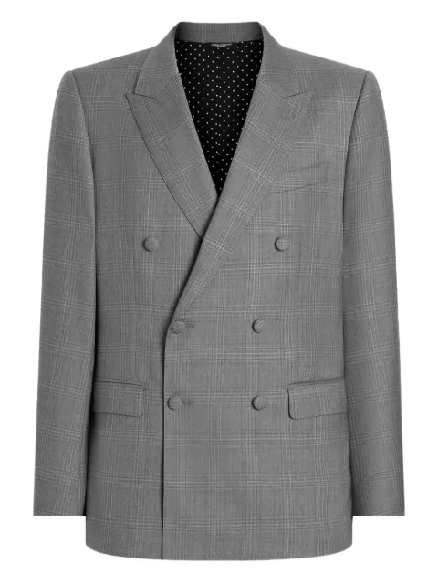 Dolce & Gabbana checked double-breasted jacket Grey G2VZ9TFQ2OZ