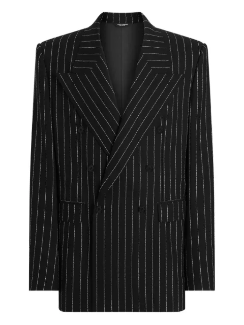 Dolce & Gabbana striped double-breasted blazer Black G2VR4TFR22V