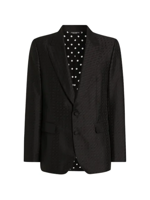 Dolce & Gabbana single-breasted Sicilia light jacket with micro pattern jacquard Black G2TV4THJMQY