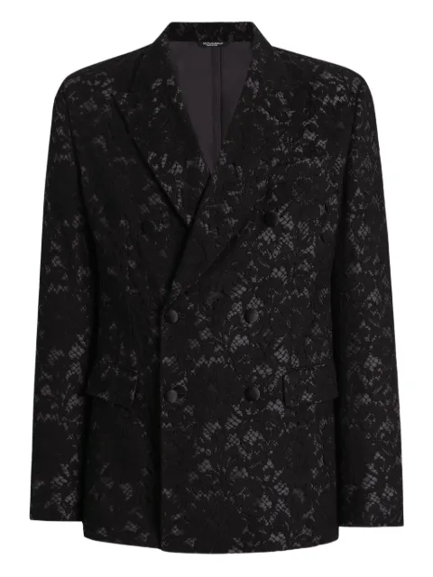 Dolce & Gabbana double-breasted lace blazer Black G2SV7TGK044