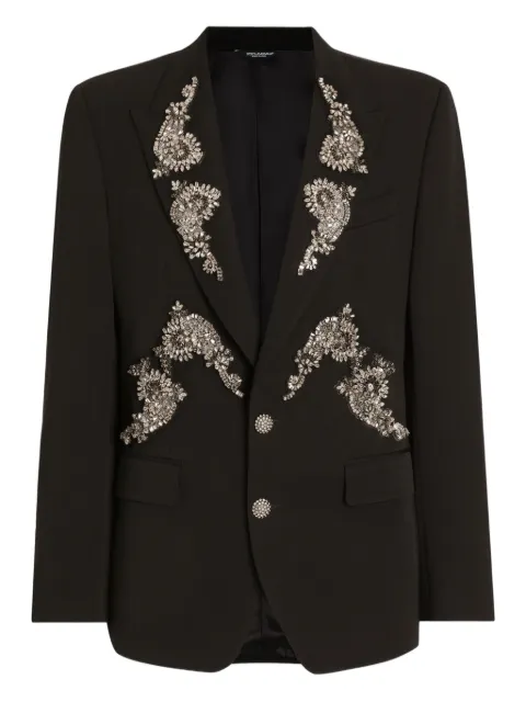 Dolce & Gabbana embellished single-breasted jacket Black G2QU6ZGK256