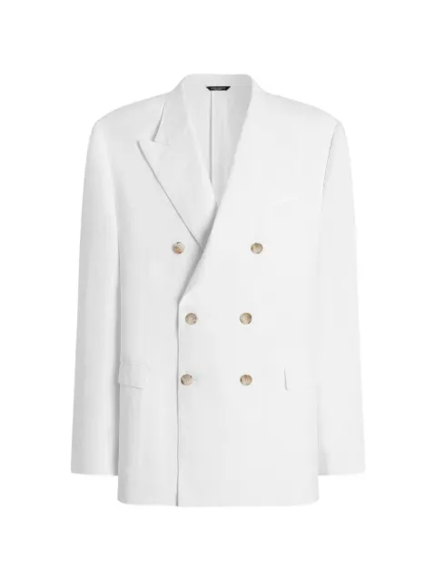 Dolce & Gabbana double-breasted taormina linen jacket White G2NW1TGK326