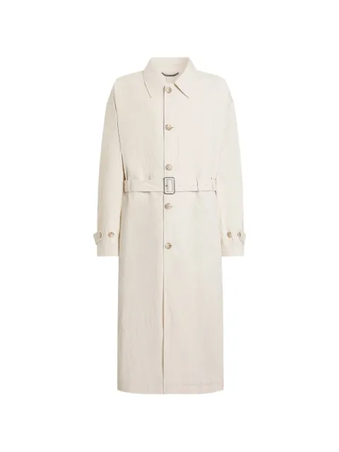 Dolce & Gabbana cotton-linen trench coat with buttons Neutrals G058KTFUTDJ