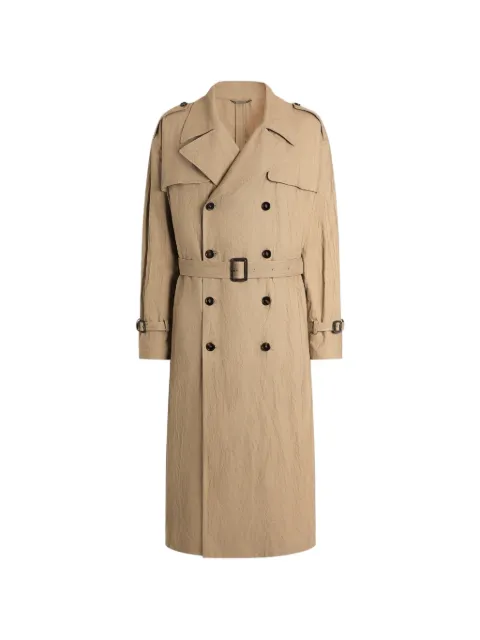 Dolce & Gabbana belted double-breasted trench coat Neutrals G057JTHUMWD