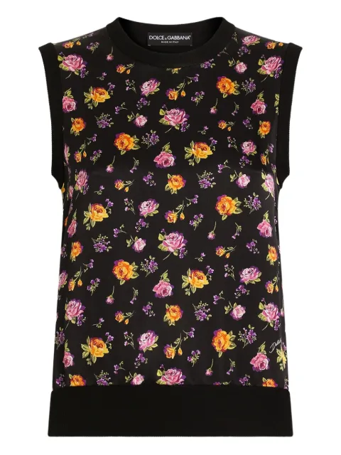 Dolce & Gabbana floral tank top Black FXT06TJBSOP