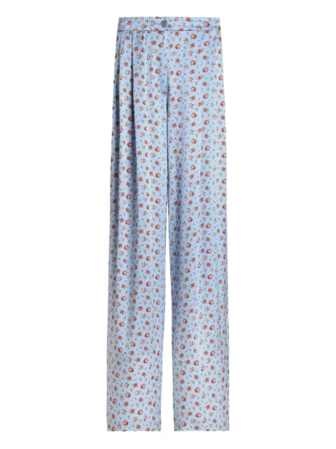Dolce & Gabbana floral-print silk trousers Blue FTDIVTIS10H
