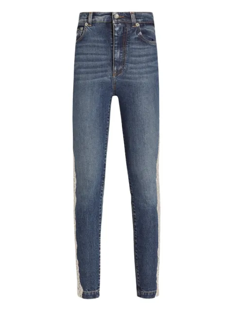 Dolce & Gabbana lace panel denim jeans Blue FTCAHDG8OE2