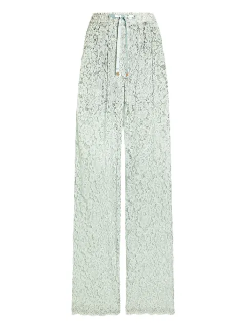 Dolce & Gabbana floral lace palazzo pants Green FTC9UTHLMEA
