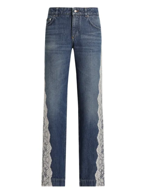 Dolce & Gabbana lace denim jeans Blue FTC8CDG8NC7