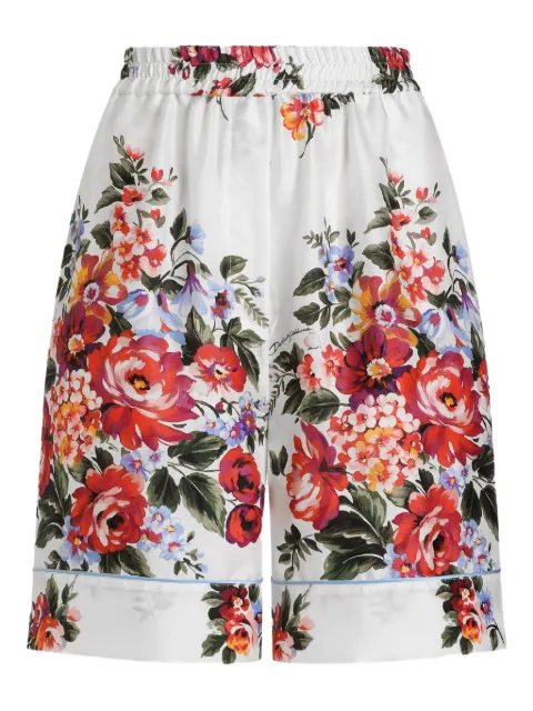 Dolce & Gabbana floral-print tie shorts White FTC42TIS11I