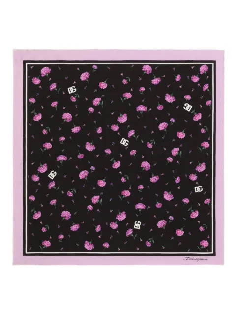Dolce & Gabbana carnation-print scarf Black FN093RGDDLI