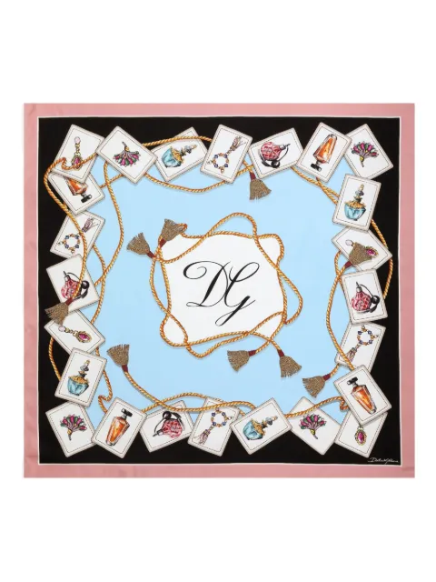 Dolce & Gabbana perfume-print scarf Blue FN090RGDDLP