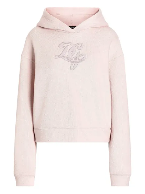 Dolce & Gabbana long-sleeve embroidered hoodie Pink F9S47ZGDDMI