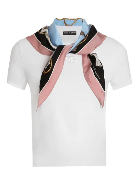 Dolce & Gabbana scarf-wrapped T-shirt White F8W31ZGDDPE