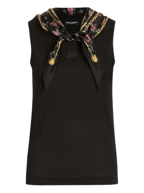Dolce & Gabbana logo-embroidered tank top Black F8W29ZGDDO7