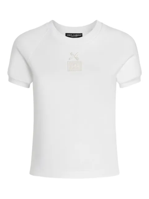 Dolce & Gabbana logo-embroidered T-shirt White F8V88ZHU7SD