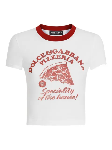 Dolce & Gabbana graphic-print cotton T-shirt White F8W08TGDDM8