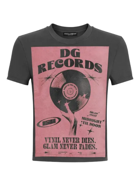 Dolce & Gabbana graphic-print cotton T-shirt Grey F8V81TGDDPH