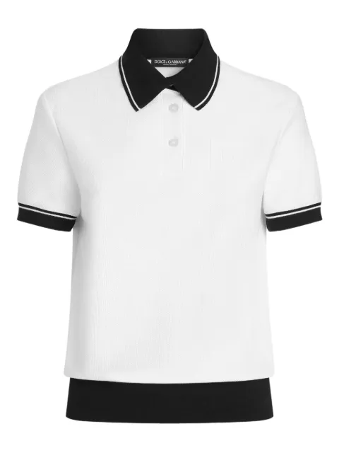 Dolce & Gabbana embroidered-logo polo top White F8V33ZGDDMH